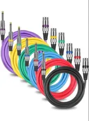 12Pk DREMAKE Audio 3ft Patch Cable Cord XLR Male 3-Pan to 1/4 inch TS Microphone