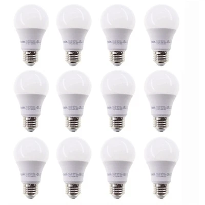 VERBATIM 99940 DIMMABLE A19 LED LIGHT BULB, E26, 480LM, 6W, 5000K (12-PACK)