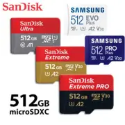 SanDisk 512GB MicroSD Ultra Extreme PRO SD Card SamSung 512GB EVO Plus PRO Plus
