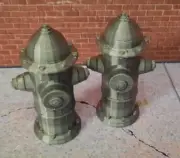 Fire Hydrant Set of 2 Prop 1/12 Scale Display Diorama Dollhouse Accessory