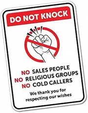 Do Not Knock Sales Religious Groups Cold Callers Sticker
