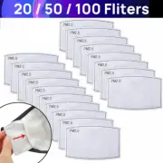 Adult PM2.5 Face Mask Filter Activated Carbon Anti Pollution Filters Pad 2022