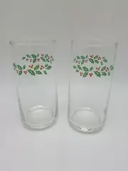 Corelle "Winter Holly" Two (2) 16 Ounce Glassware Coolers