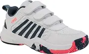 [K-Swiss] Court Express 2 Strap Tennis Shoe, White/Stargazer/Neon Blaze, 28.5 EU / 10.5 UK, White Stargazer Neon Blaze, 28.5 EU