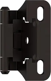 [Amerock] Functional Hardware 1/4 in (6 mm) Overlay Self-Closing, Partial Wrap Oil-Rubbed Bronze Hinge - 2 Pack, Oil-Rubbed Bronze
