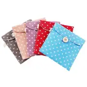 Sanitary Napkin Bag Toiletry Period Pad Bag Tampon Holder Mini Purse Button Loop