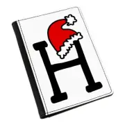 Letter H Christmas Hat Passport Holder Cover Case Red Santa Father Kids Alphabet
