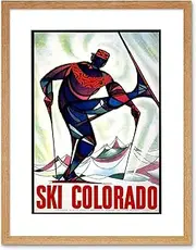 Travel Sport Winter Skiing Ski Colorado Ad Picture Framed Wall Art Print