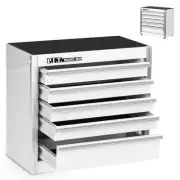 P.I.T. Mini White Tool Box, Portable 5-Drawer Micro Roll Cab Steel Stackable ...