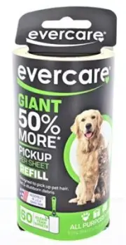 Evercare Giant Pet Hair and Lint Roller Refill, 60 Sheets Roll - Pack of 4
