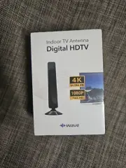 Wave Max Indoor TV Antenna 4K Ultra HD Signal Booster Seald- NO Subscriptions