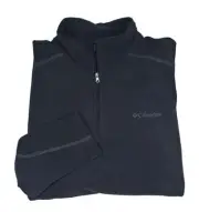 COLUMBIA Men Pine Ridge Half Zip Fleece Pullover Sweatshirt (S, Black)