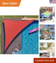 16' x 22.6' Red Triangle Shade Sail - Commercial Grade UV Block Canopy