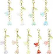 [Airssory] Halloween Valentines Day Celestial Flower Charms wtih Claps for DIY Jewellery Craft Keychain Purse Bag Decoration