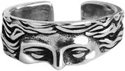 [IMINI] Vintage Venus Half Face Ring For Women Girls Men Adjustable Personalized Open Wrap Knuckle Finger Band Ring Thumb Fashion Unique Jewelry Birthday Valentine's Day Gifts, Metal, No Gemstone