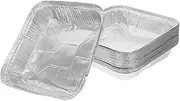 GANAZONO 30Pcs Disposable Square Aluminum Foil Baking Pans Loaf Pans for Toaster Oven Convenient Non Stick Cake Baking Trays for Pies and Desserts Easy Cleanup