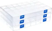 3PCS 28 Grids Plastic Storage Box Jewellery Box Compartment Organizer Earring St