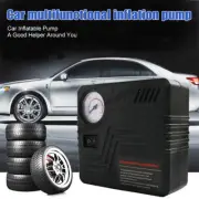 Car Tire Inflator DC 12V Air Pump w/ Pressure Gauge Cigarette Lighter Connector