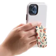Kickstand Grip AddOn, Universal Phone Holder, Orange And Blue Flowers