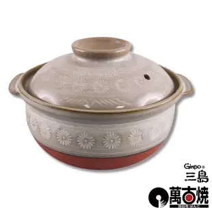 萬古燒 日本製Ginpo銀峰花三島耐熱雜炊鍋-5.5號(適用1人)