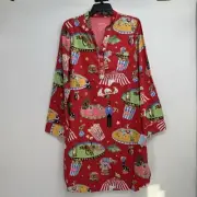 NWT Nick and Nora Vintage 3 Ring Circus Sleepwear shirt/Night gown Size L Cotton