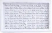 Jewelry Rings Display Tray Velvet 100 Slot Case Box Jewelry Storage Box (White)