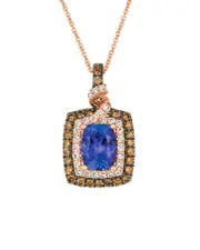 Le Vian Blueberry Tanzanite 14K Rose Gold 2.95 ct. tw. Diamond & Sapphire Drop Pendant