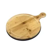 Wilmax Natural England 31x23cm Bamboo Paddle Cheese Serving Board Round w/Handle