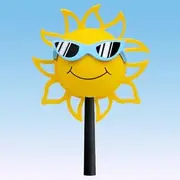 California Sunshine w Sunglasses Car Antenna Topper/Auto Mirror Dangler/Desktop Spring Stand Bobble Buddy (Blue Sunglasses - Fits Thick Fat Style Antenna) (Car Accessory)