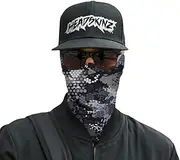 UPF50+ Solar Shield Digital Camo Blue Headskinz Neck Gaiter - Multifunctional, Face Bandana, Neck Scarf, Face mask, Headband, Fishing, Motorbike, Running, Camping, Outdoors, Sun Protection