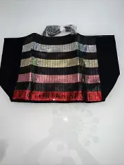 NWT Victorias Secret Sequin Tote Bag Striped