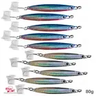 10pcs 2.8oz Colt Sniper jig 80g Vertical jig MUSTAD treble Hook Silver Blue Pink
