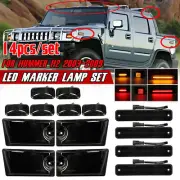 14x LED Cab Roof Top Light & Side Indicator Corner Lamp For Hummer H2 2003-2009