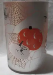 Yankee Candle Frosted Large Jar Holder J/H Halloween FLICKER SPIDER PUMPKIN