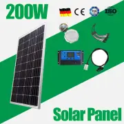 200W 12V Mono Solar Panel Kit 200W Watt Home Off Grid Power Home RV Motorhome AU