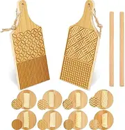Tessco 4 Pieces Gnocchi Board Gnocchi Pasta Board Garganelli Pasta Board Set with Rollers for Pasta Maker Pasta Board Gnocchi Roller Kitchen Gift Ideas