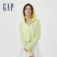 在飛比找蝦皮商城優惠-Gap 女裝 Logo防曬短版連帽外套 輕透氣系列-淡黃色(