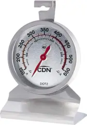 CDN Oven Thermometer ProAccurate , Easy-to-Read 2 Dial, Stainless Steel Housing,