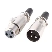 Pair 3 Terminal XLR Audio Adapter Male Female Connector for Microphone MIC Cable