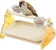 Hkuoeue Tabletop Bird Perch,Parrot Tabletop Exercise Gym Playpen - Playstand with Removable Tray for Conures Lovebirds Parrots Parakeets Finches Birds