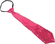 [WOFASHPURET] Sparkle Necktie Men's Sequin Tie Red for Dance Halloween and Celebrations