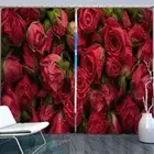 Great Red Rose With Dew 3D Blockout Photo Print Curtain Fabric Curtains Window
