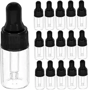 HAMPPLIES 20pcs Mini Transparent Dropper Bottles With Caps For Essential Oils And Travel Storage Leakproof And Reusable 3ml Containers For Convenient And Safe Liquid