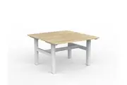 OL Agile Fixed Height Shared Desk Oak Top with White Frame
