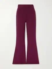 [Les Tien] Les Tien - Cotton-jersey Flared Track Pants - Burgundy - small small Burgundy