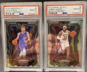 2019-20 Panini Select Company #8 LeBron James & #9 Luka Doncic PSA 10 Case Hits