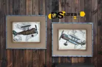 在飛比找Yahoo!奇摩拍賣優惠-米可家飾  復古仿舊美式工業風 金屬鉚釘鐵皮大型壁掛畫 飛機