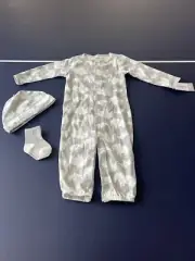 Carter's Baby Boy 3-Piece Elephant Take Home Unisex Set Gray & White 9 Months