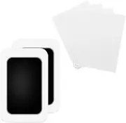 2 Pcs Baby Inkless Handprint Footprint Kit Newborn Toddler Hand Print Ink Pad Pet Puppy Paw Print Kit Family Keepsake with 4 Pcs Imprint Cards for Baby Shower Black