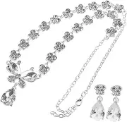 [WESIEVYA] 1 Set Necklace Earring Set Wedding Earring Earrings Wedding Necklaces for Women Valentine Jewelry Necklace Ornament Style Jewelry Ear Ornament Necklace